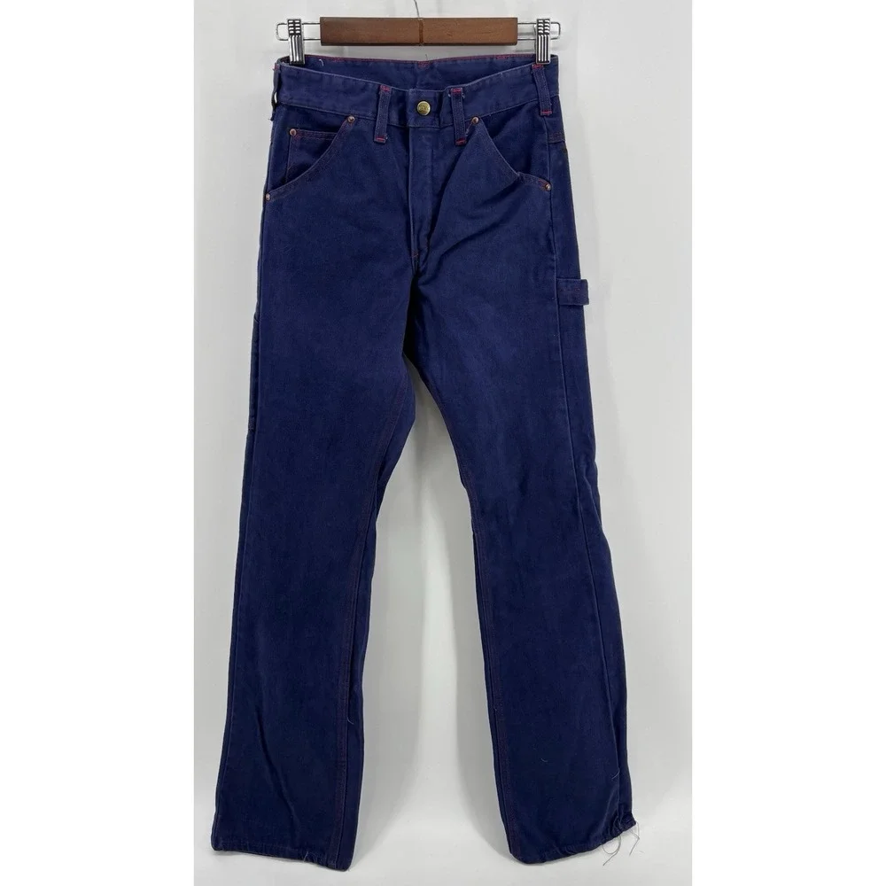 Vintage Ely Buckle Back Jeans Mens 26x33 Blue Denim Bootcut Made in USA Workwear